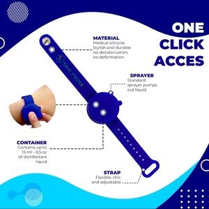 NWT Hand Sanitizer Wristband Bracelet-Black